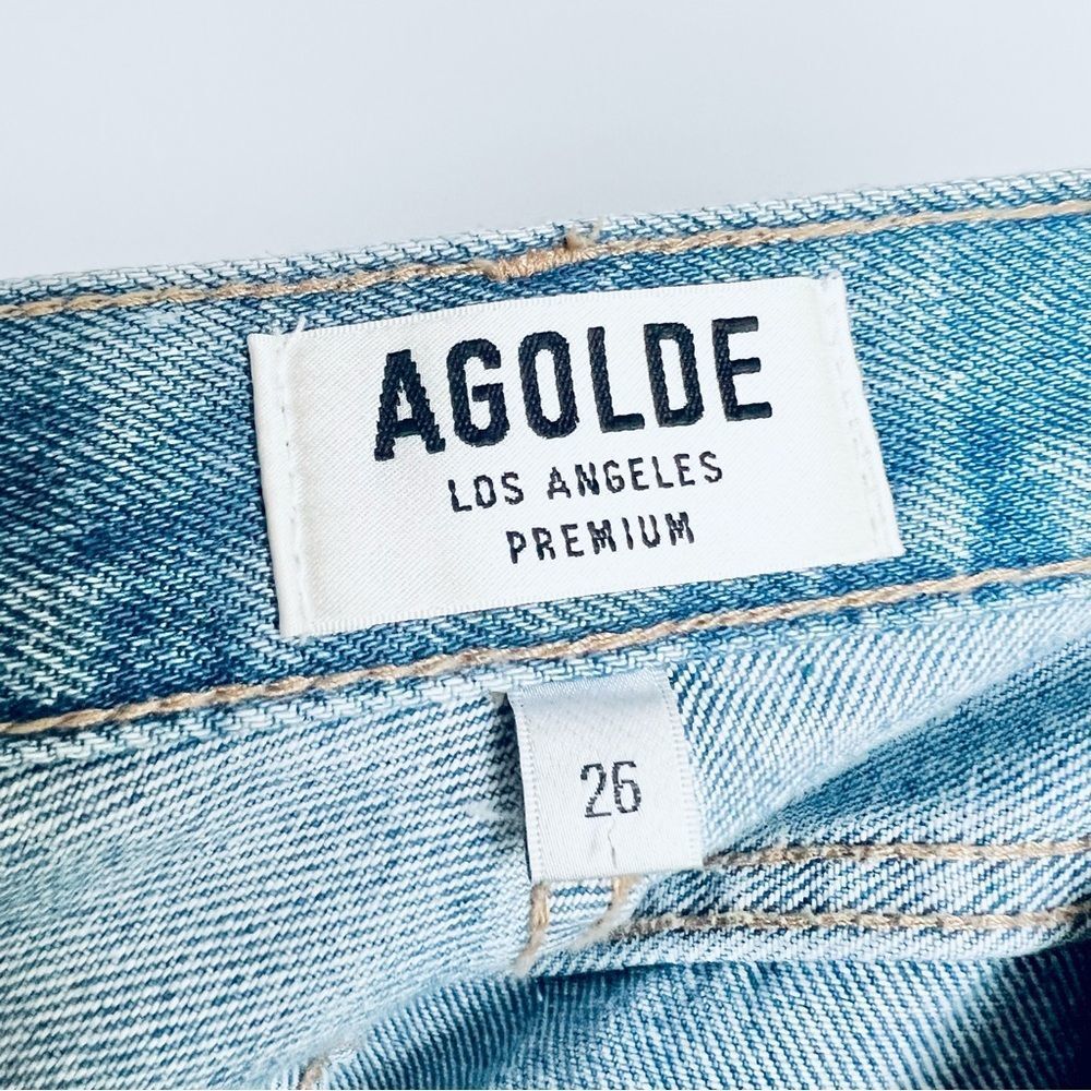 Agolde High Rise Slim Organic Cotton Jeans with Raw Cut Hem Size 26 - Picture 11 of 14
